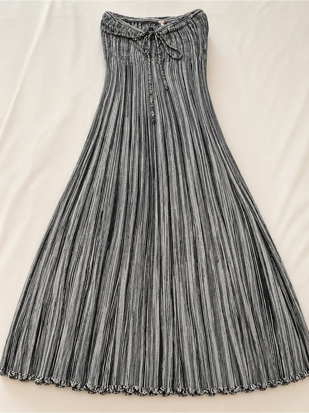 Free People Convertible Maxi Skirt Strapless Dress XS Black & White Boho - Picture 2 of 3